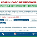 ¡Atentos con el siguiente comunicado de Urgencia!